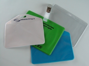 Card and badge holders in hf welded PVC