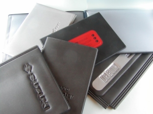 Car registration booklet and documents holder made of hf impressed and silk-screen printed PVC