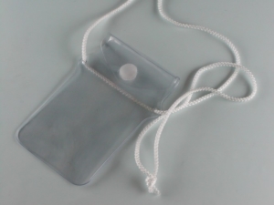 Smartphone and documents holder bag in hf welded PVC